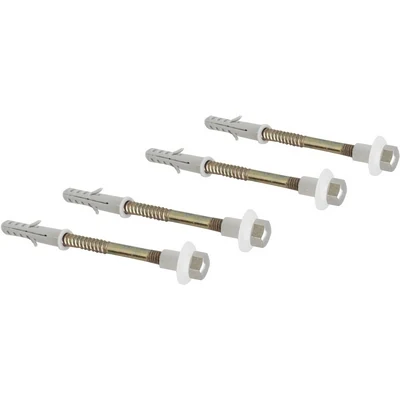 4 PZ Fissaggi Verticali PER WC E BIDET Zincati - M6x80